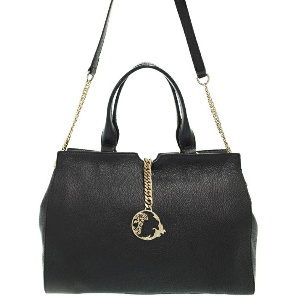 Versace Collection Medusa pebbled leather Tote Bag Black